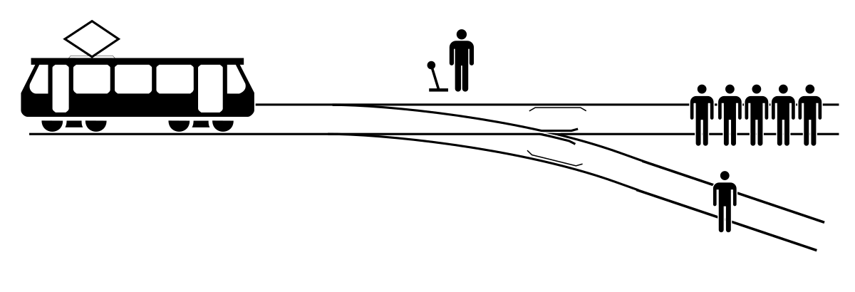 Trolley Problem Illustration